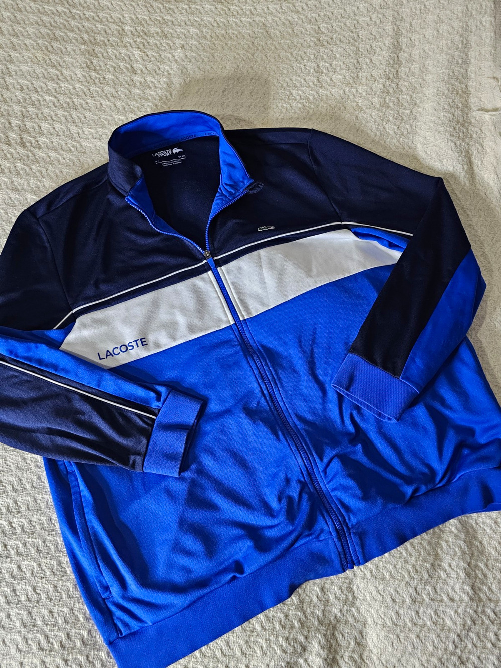 Lacoste Sport Men’s Colorblock Full-Zip Track Jacket Blue/White/Navy 4XL
